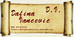 Dafina Vančević vizit kartica